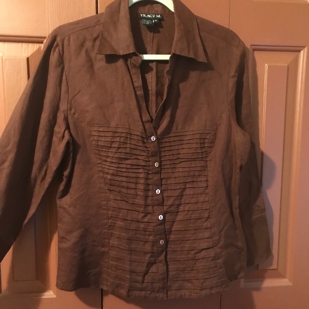Tracy M Brown Linen Blouse
